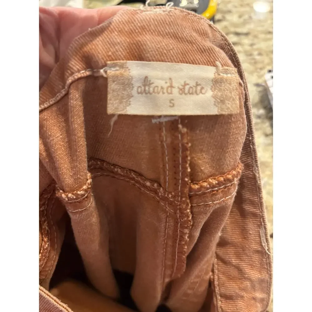 Altar'd State Jeans Womens Small Orange Barrel Leg Carpentar Cargo Pockets Boho